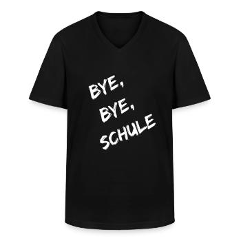 Bye, bye, Schule Geschenk Abschlussfeier Schule - Männer-T-Shirt mit V-Ausschnitt - Schwarz - Vorne - AI Model Male 178 dark (178cm)