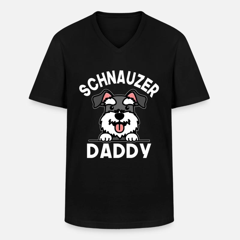 Schnauzer Daddy - Männer-T-Shirt mit V-Ausschnitt - Schwarz