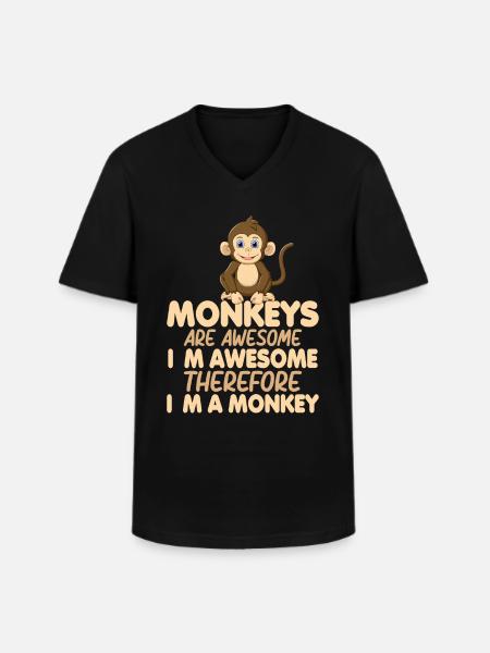 Singes volants - T-shirt col V Homme - noir
