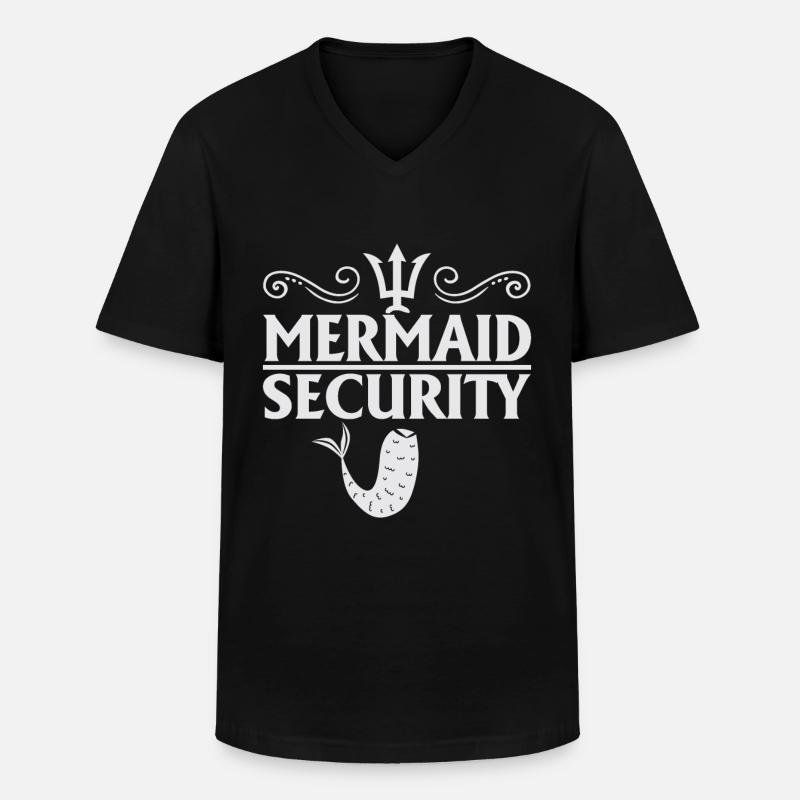 Mermaid Security - Männer-T-Shirt mit V-Ausschnitt - Schwarz