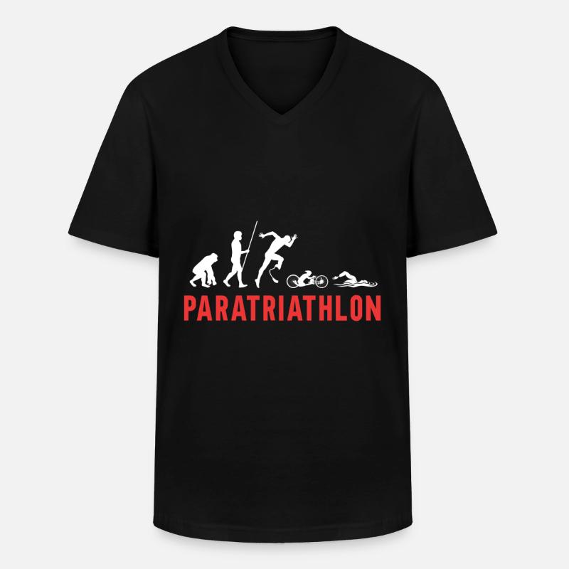 Evolution Paratriathlon Für Triathleten - Männer-T-Shirt mit V-Ausschnitt - Schwarz
