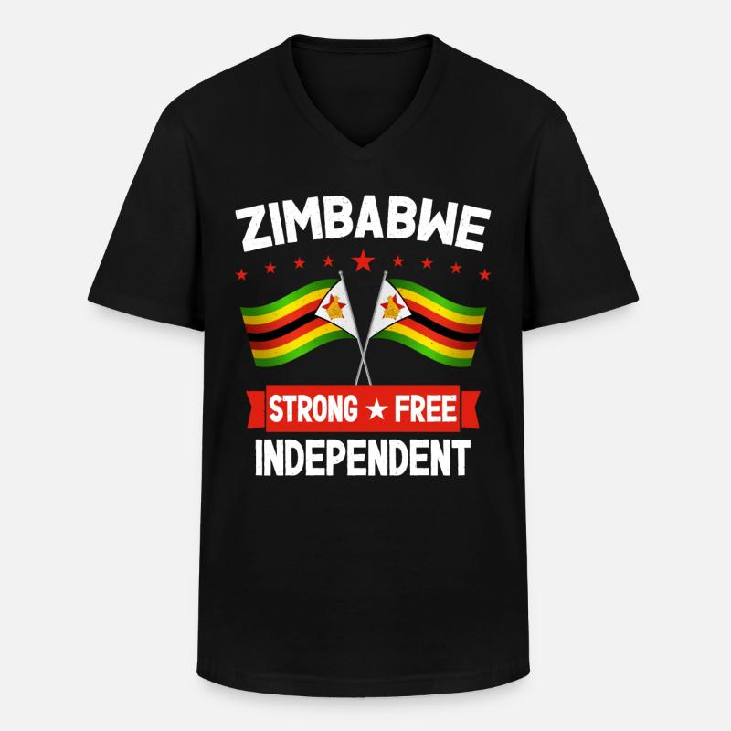 Simbabwe - Männer-T-Shirt mit V-Ausschnitt - Schwarz