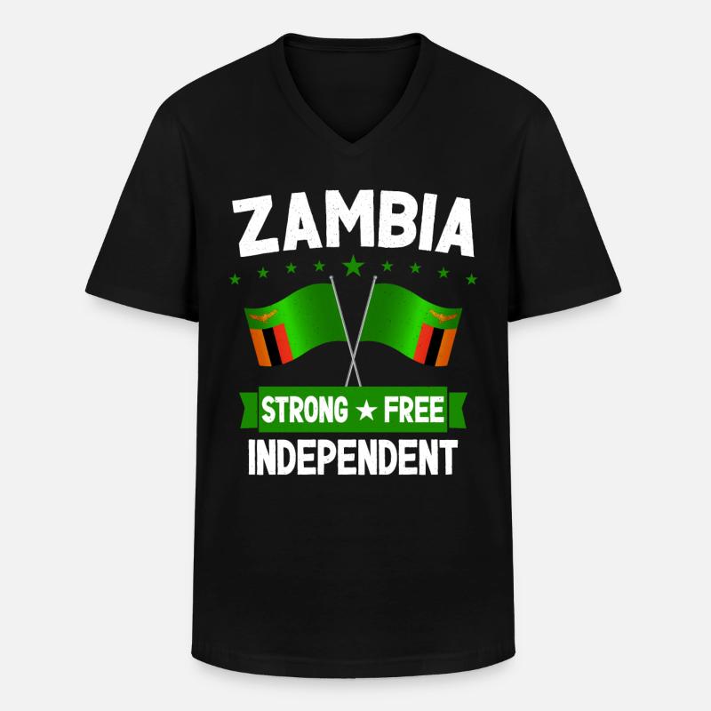 Sambia - Männer-T-Shirt mit V-Ausschnitt - Schwarz