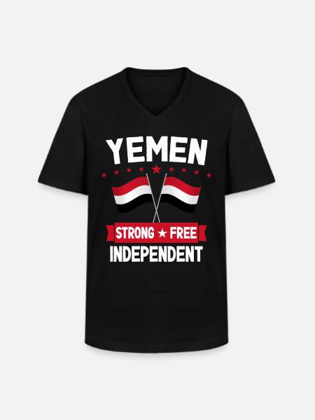 Yemen - Men's V-Neck T-Shirt - black