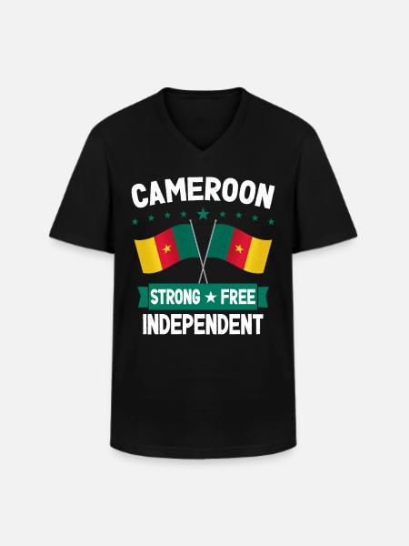 Cameroon - Men's V-Neck T-Shirt - black