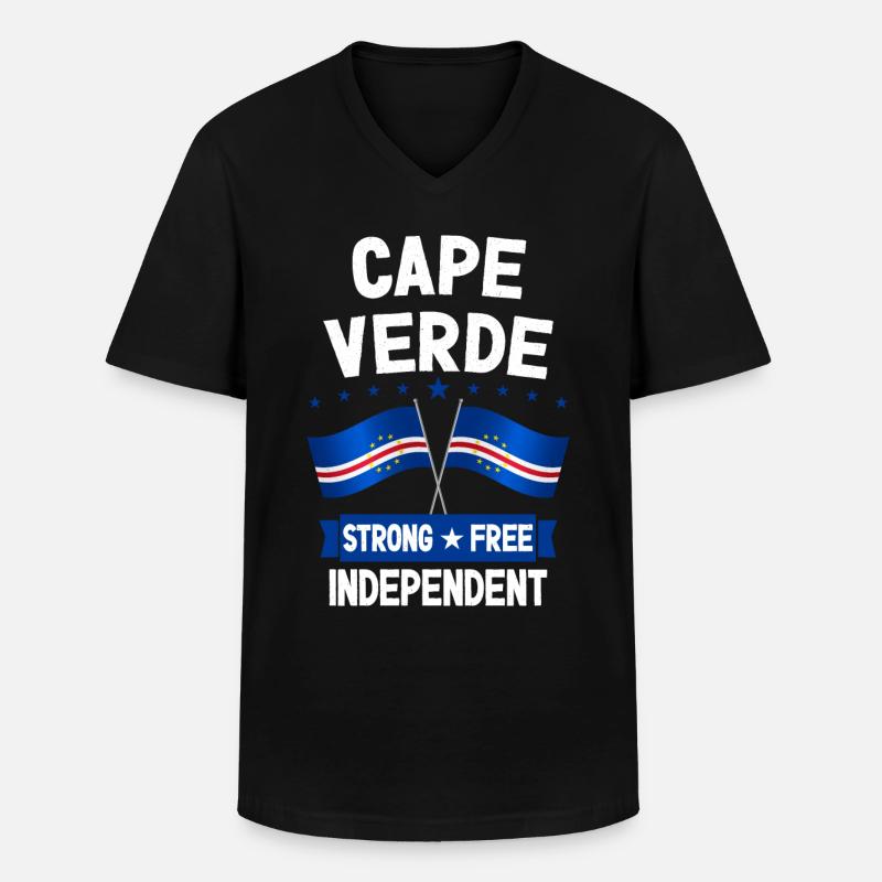 Kap Verde - Männer-T-Shirt mit V-Ausschnitt - Schwarz