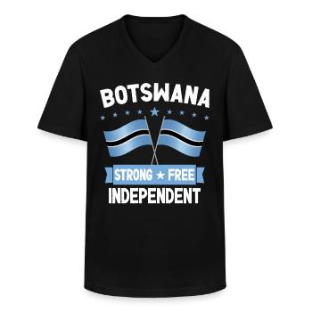 Botswana - Men's V-Neck T-Shirt - black - Front - AI Model Male 178 dark (178cm)