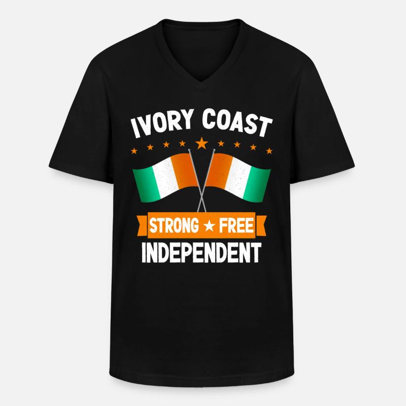 Elfenbeinküste - Männer-T-Shirt mit V-Ausschnitt - Schwarz