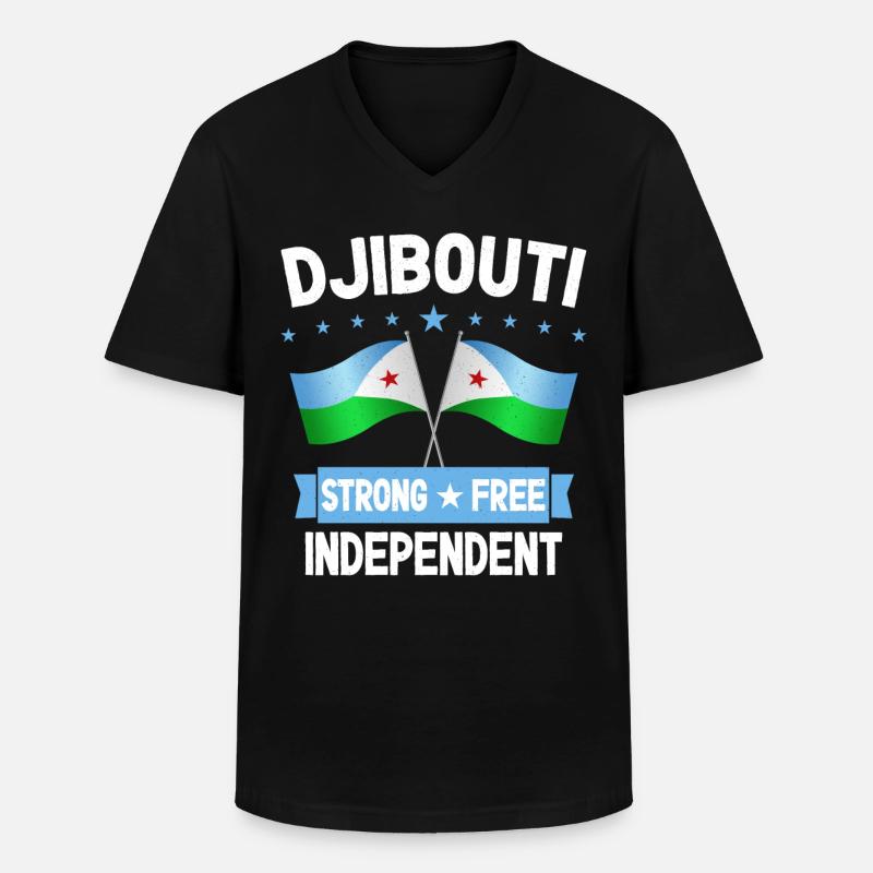 Dschibuti - Männer-T-Shirt mit V-Ausschnitt - Schwarz