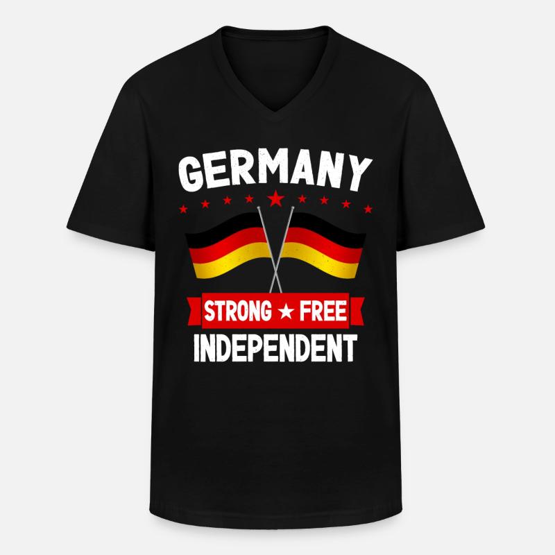 Deutschland - Männer-T-Shirt mit V-Ausschnitt - Schwarz