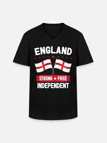 Angleterre - T-shirt col V Homme - noir