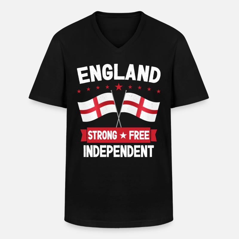 England - Männer-T-Shirt mit V-Ausschnitt - Schwarz