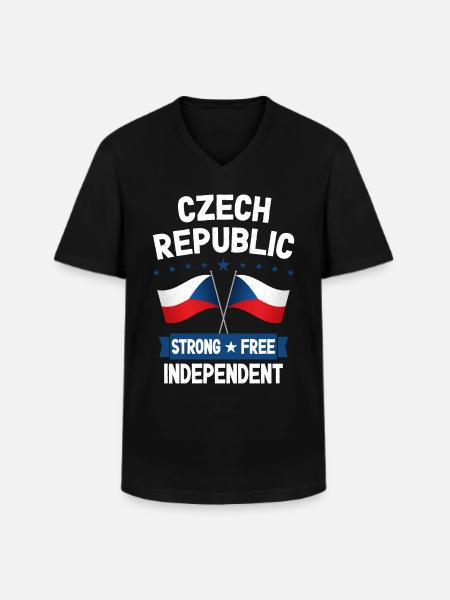 Czech Republic - Men's V-Neck T-Shirt - black