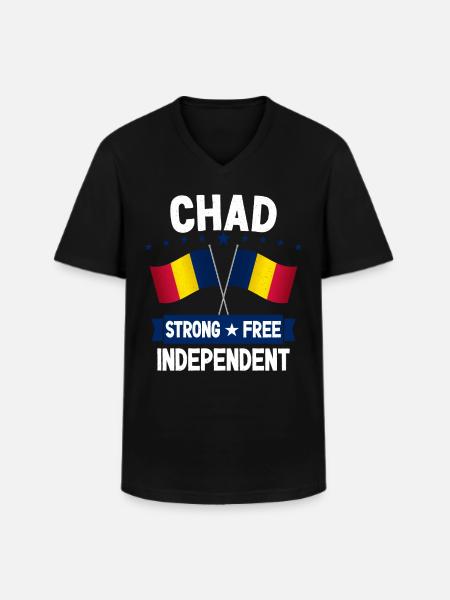 Chad - Men's V-Neck T-Shirt - black