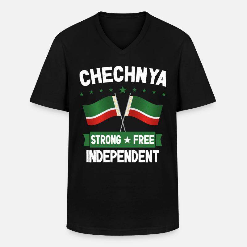 Tschetschenien - Männer-T-Shirt mit V-Ausschnitt - Schwarz