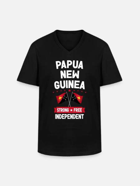 Papua-Neuguinea - Männer-T-Shirt mit V-Ausschnitt - Schwarz