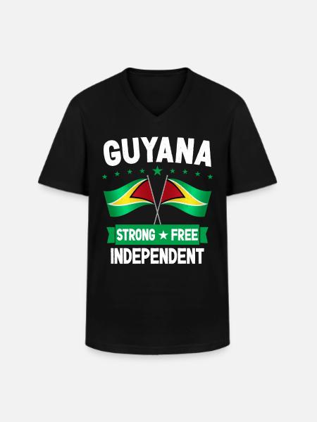 Guyana - T-shirt col V Homme - noir