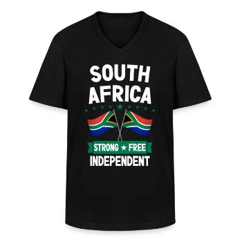 Afrique du Sud - T-shirt col V Homme - noir - Devant - AI Model Male 178 dark (178cm)