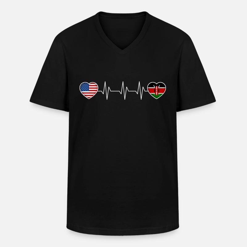 Kenia - Männer-T-Shirt mit V-Ausschnitt - Schwarz