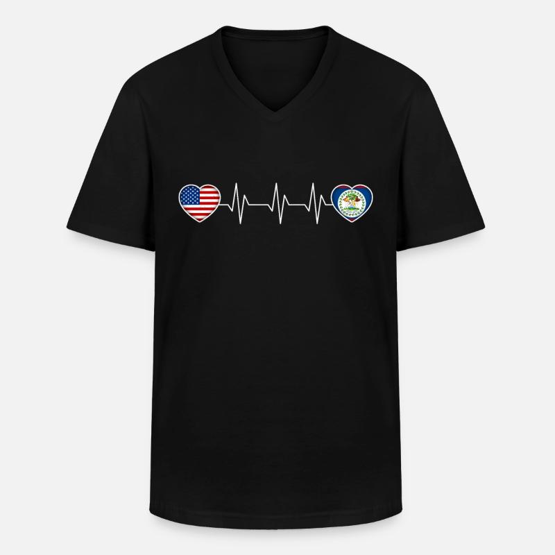 Belize - Männer-T-Shirt mit V-Ausschnitt - Schwarz