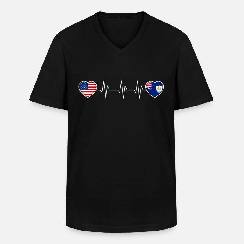 Anguilla - Männer-T-Shirt mit V-Ausschnitt - Schwarz