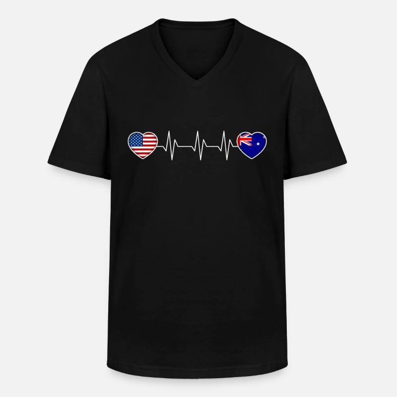 Australien - Männer-T-Shirt mit V-Ausschnitt - Schwarz
