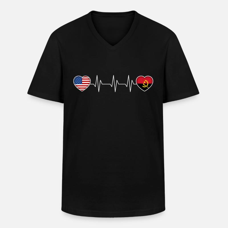 Angola - Männer-T-Shirt mit V-Ausschnitt - Schwarz