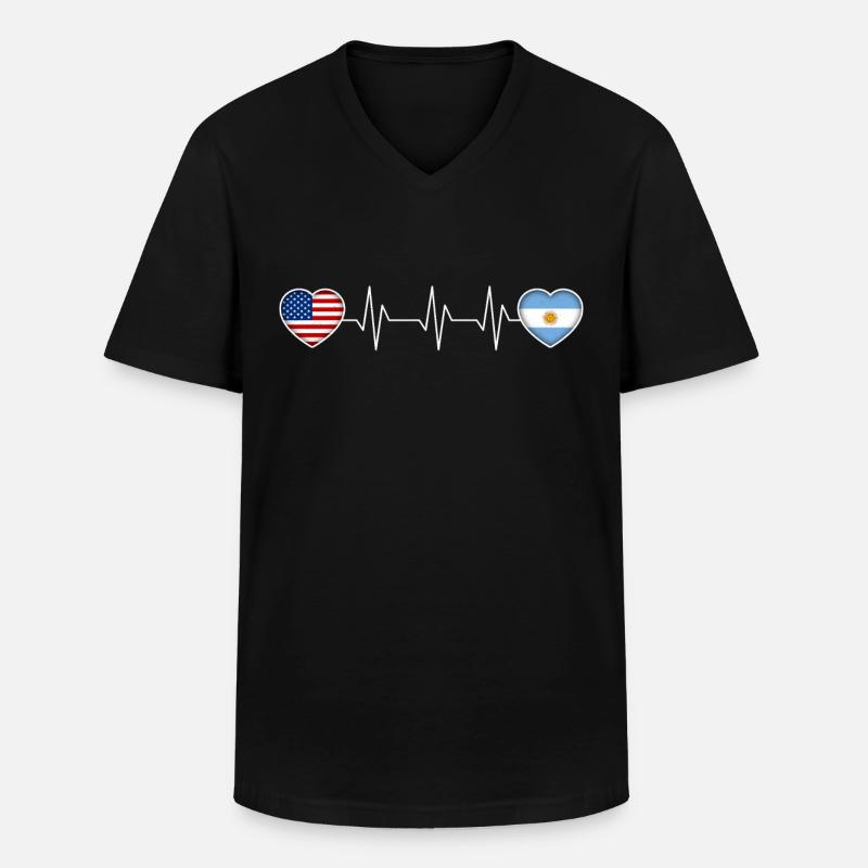 Argentinien - Männer-T-Shirt mit V-Ausschnitt - Schwarz