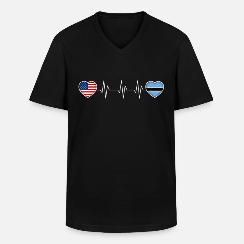 Botswana - Männer-T-Shirt mit V-Ausschnitt - Schwarz