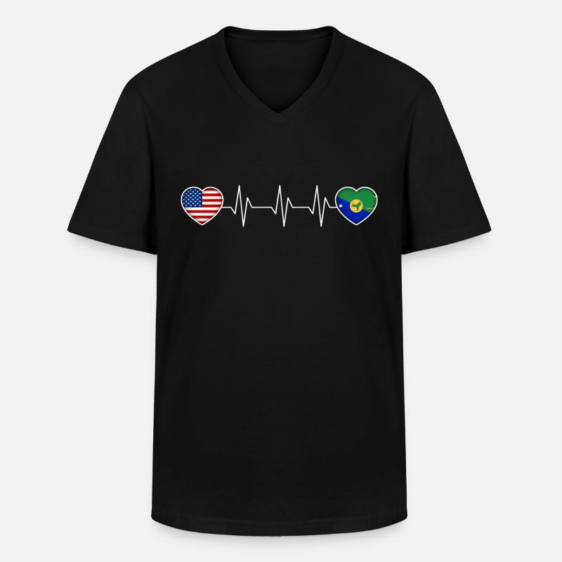 Weihnachtsinsel - Männer-T-Shirt mit V-Ausschnitt - Schwarz