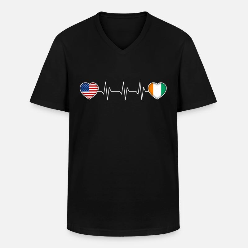 Elfenbeinküste - Männer-T-Shirt mit V-Ausschnitt - Schwarz