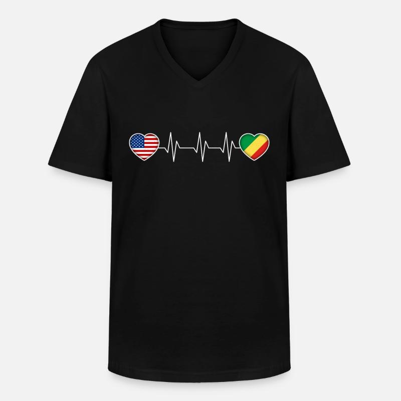 Kongo Republik - Männer-T-Shirt mit V-Ausschnitt - Schwarz
