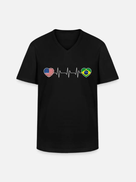 Brazil - Men's V-Neck T-Shirt - black