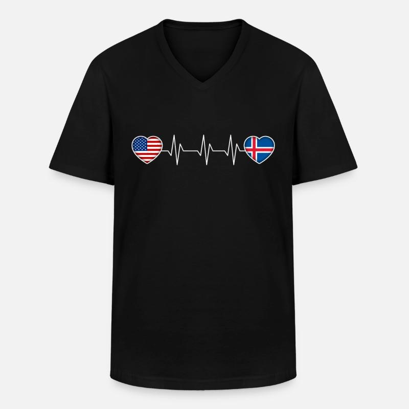 Island - Männer-T-Shirt mit V-Ausschnitt - Schwarz
