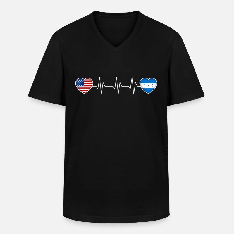 Honduras - Männer-T-Shirt mit V-Ausschnitt - Schwarz