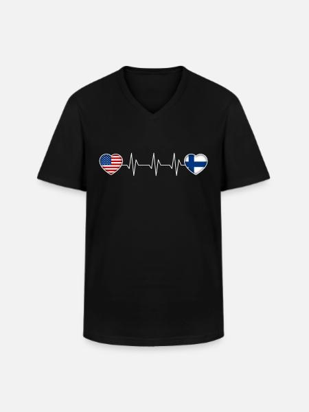 Finland - Men's V-Neck T-Shirt - black