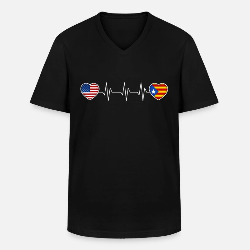 Katalonien - Männer-T-Shirt mit V-Ausschnitt - Schwarz