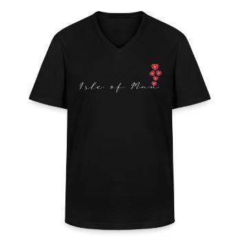 Isle of Man - Men's V-Neck T-Shirt - black - Front - AI Model Male 178 dark (178cm)