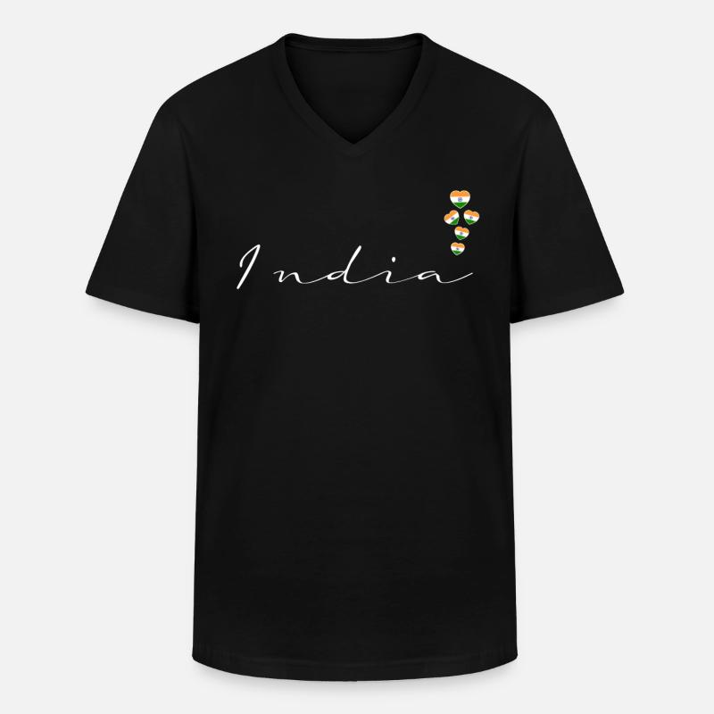 Indien - Männer-T-Shirt mit V-Ausschnitt - Schwarz
