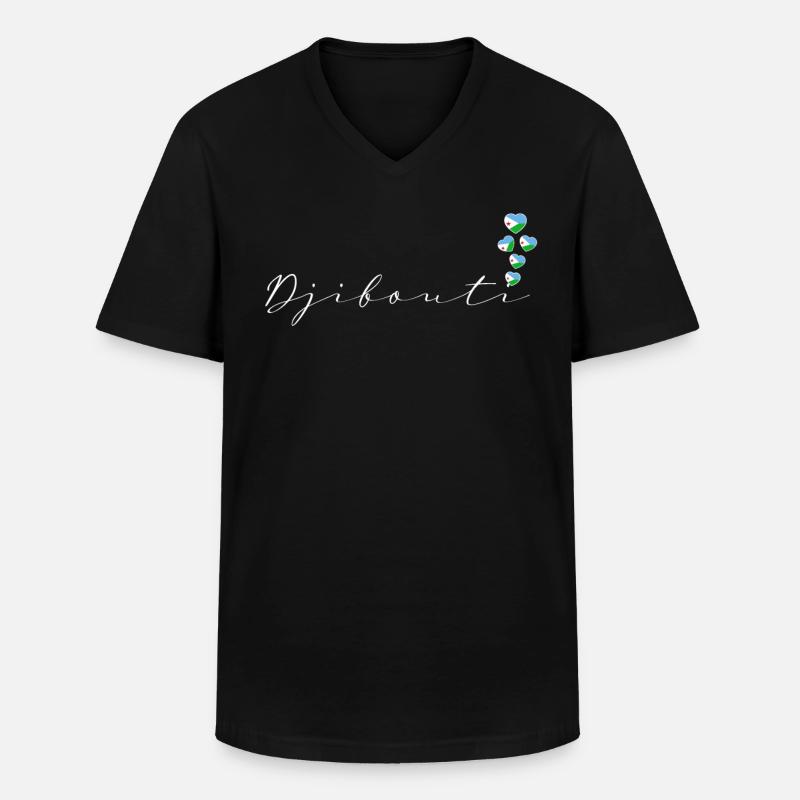 Dschibuti - Männer-T-Shirt mit V-Ausschnitt - Schwarz