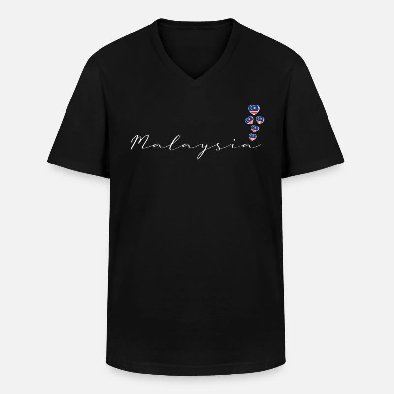 Malaysia - Männer-T-Shirt mit V-Ausschnitt - Schwarz