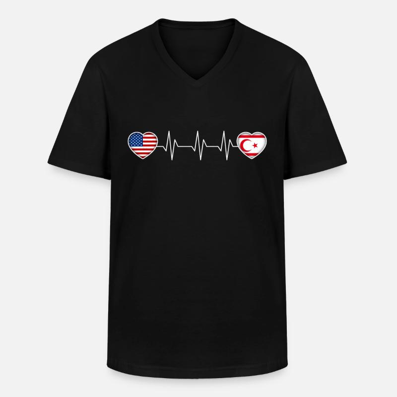 Nordzypern - Männer-T-Shirt mit V-Ausschnitt - Schwarz