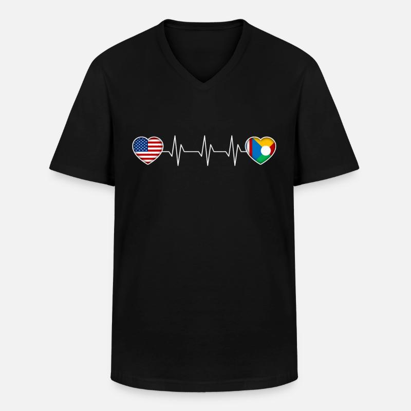 Réunion - Männer-T-Shirt mit V-Ausschnitt - Schwarz