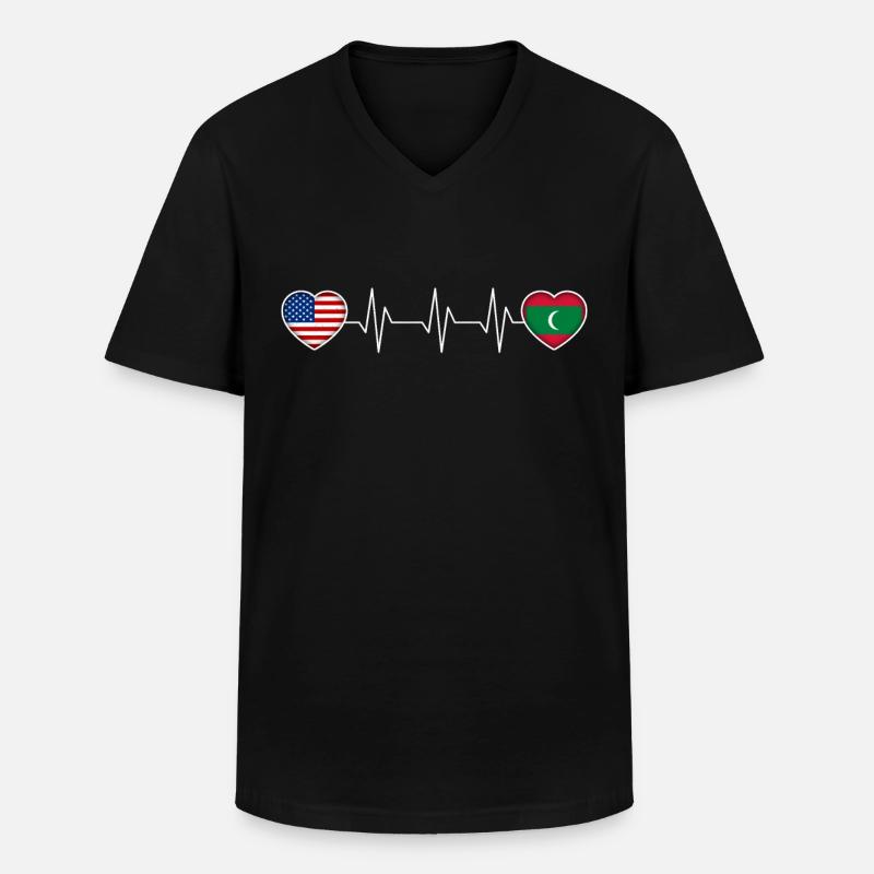 Malediven - Männer-T-Shirt mit V-Ausschnitt - Schwarz