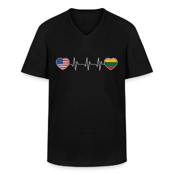 Litauen - Männer-T-Shirt mit V-Ausschnitt - Schwarz - Vorne - AI Model Male 178 dark (178cm)