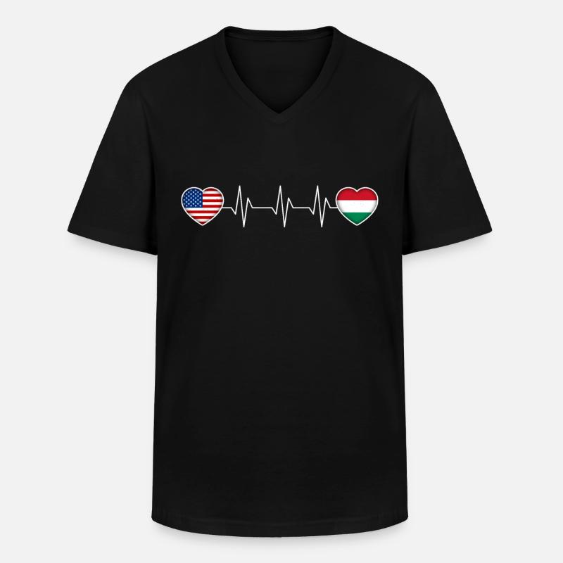 Ungarn - Männer-T-Shirt mit V-Ausschnitt - Schwarz