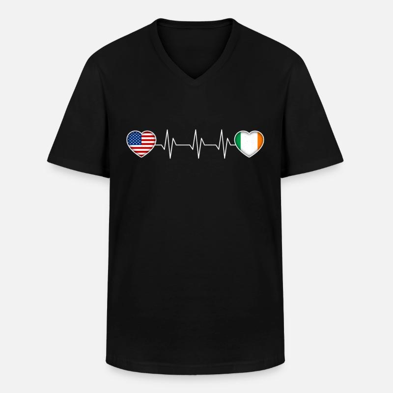 Irland - Männer-T-Shirt mit V-Ausschnitt - Schwarz