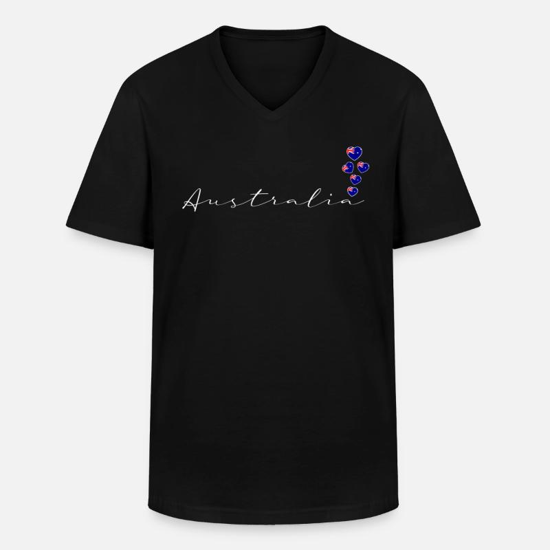 Australien - Männer-T-Shirt mit V-Ausschnitt - Schwarz