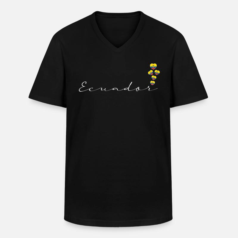 Ecuador - Männer-T-Shirt mit V-Ausschnitt - Schwarz