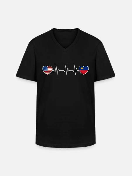 Liechtenstein - Men's V-Neck T-Shirt - black